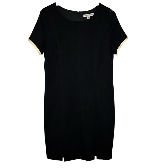 Larry Levine Black Knee Length Sheath Dress Size 8 Short Sleeves - Picture 10 of 10